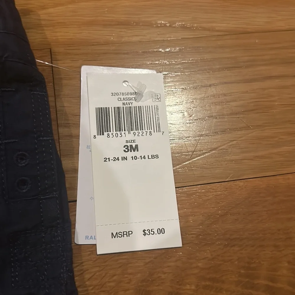 Ralph Lauren Toddlers Boy Cotton Twill Navy Shorts